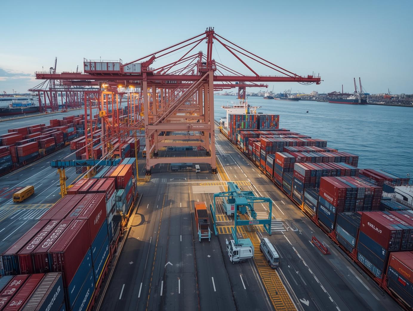 物流と倉庫ネットワークを表現した抽象ビジュアル